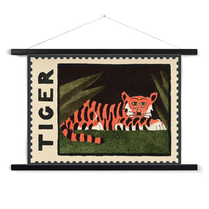 Tiger Vintage Postage Stamp Fine Art Print with Hanger