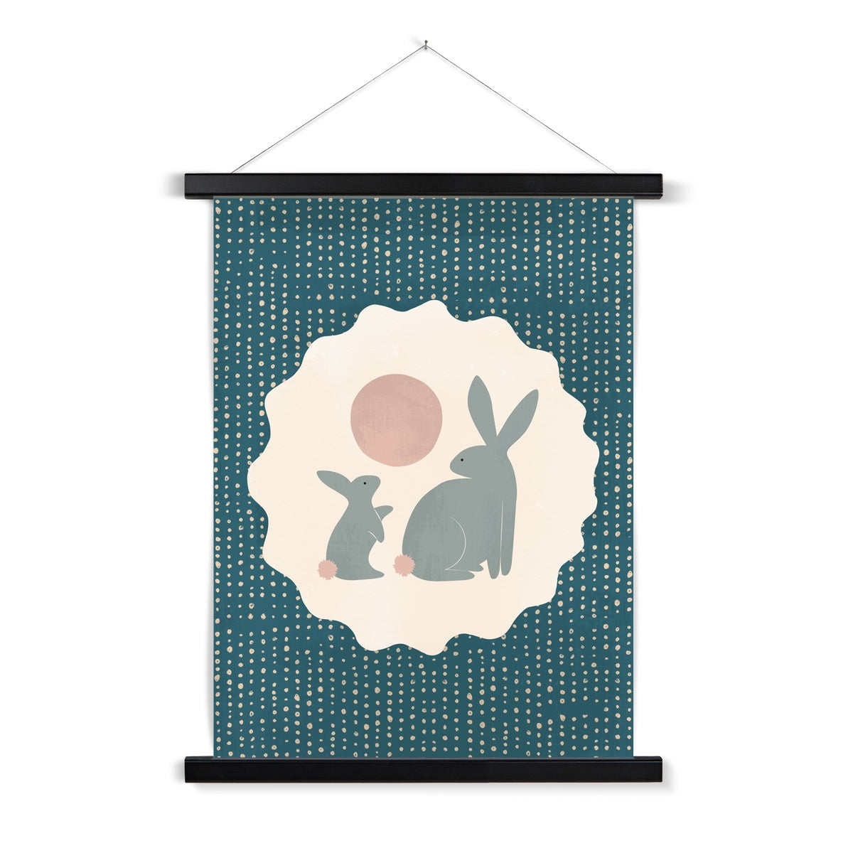 Rabbit with Baby Fine Art Print with Hanger