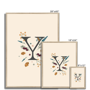 Initial Letter 'Y' Woodlands Framed Fine Art Print
